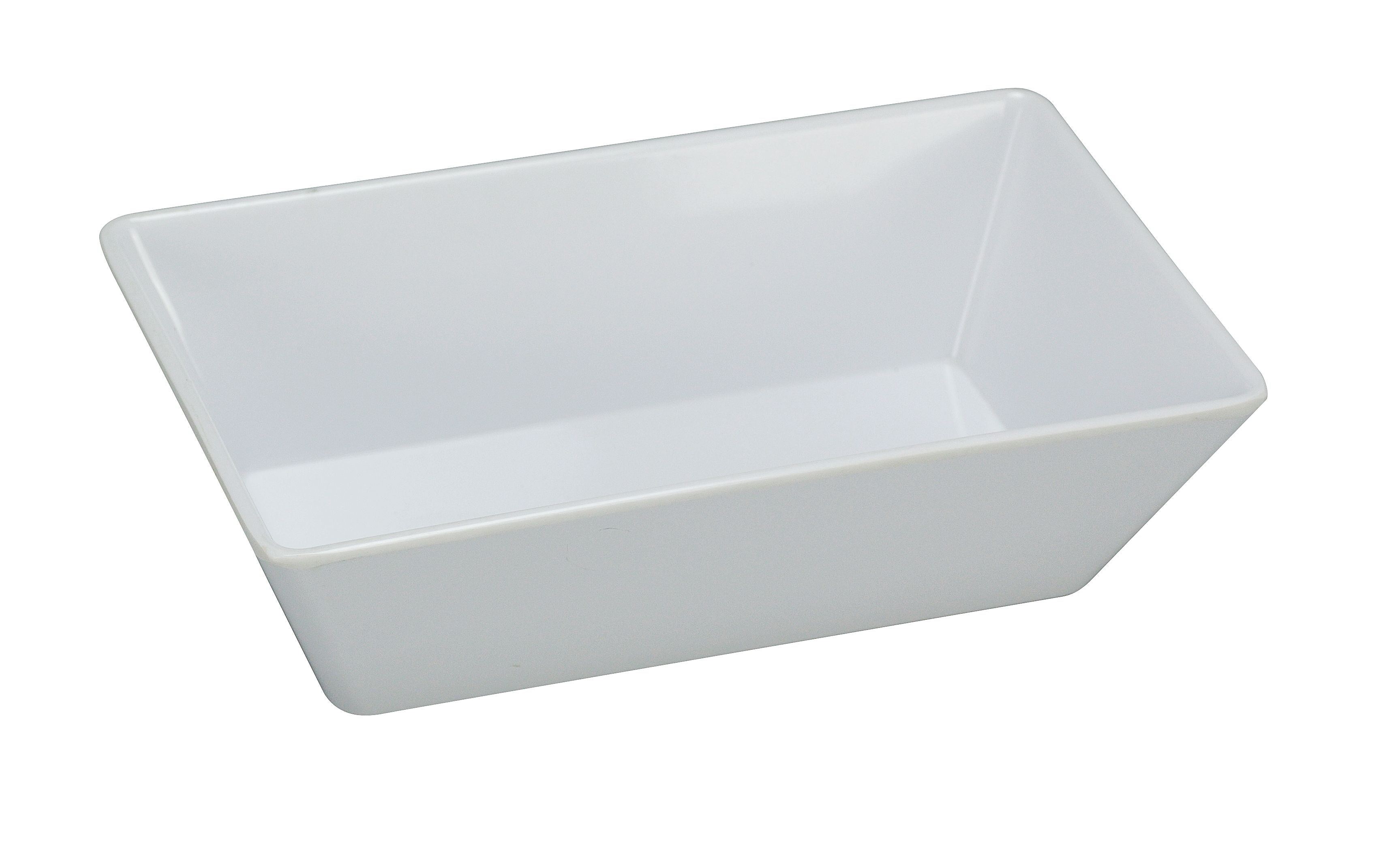 Yanco RM-610 Rome 9 3/4" x 5 7/8" x 2 1/2" Rectangular White Melamine Deep Plate