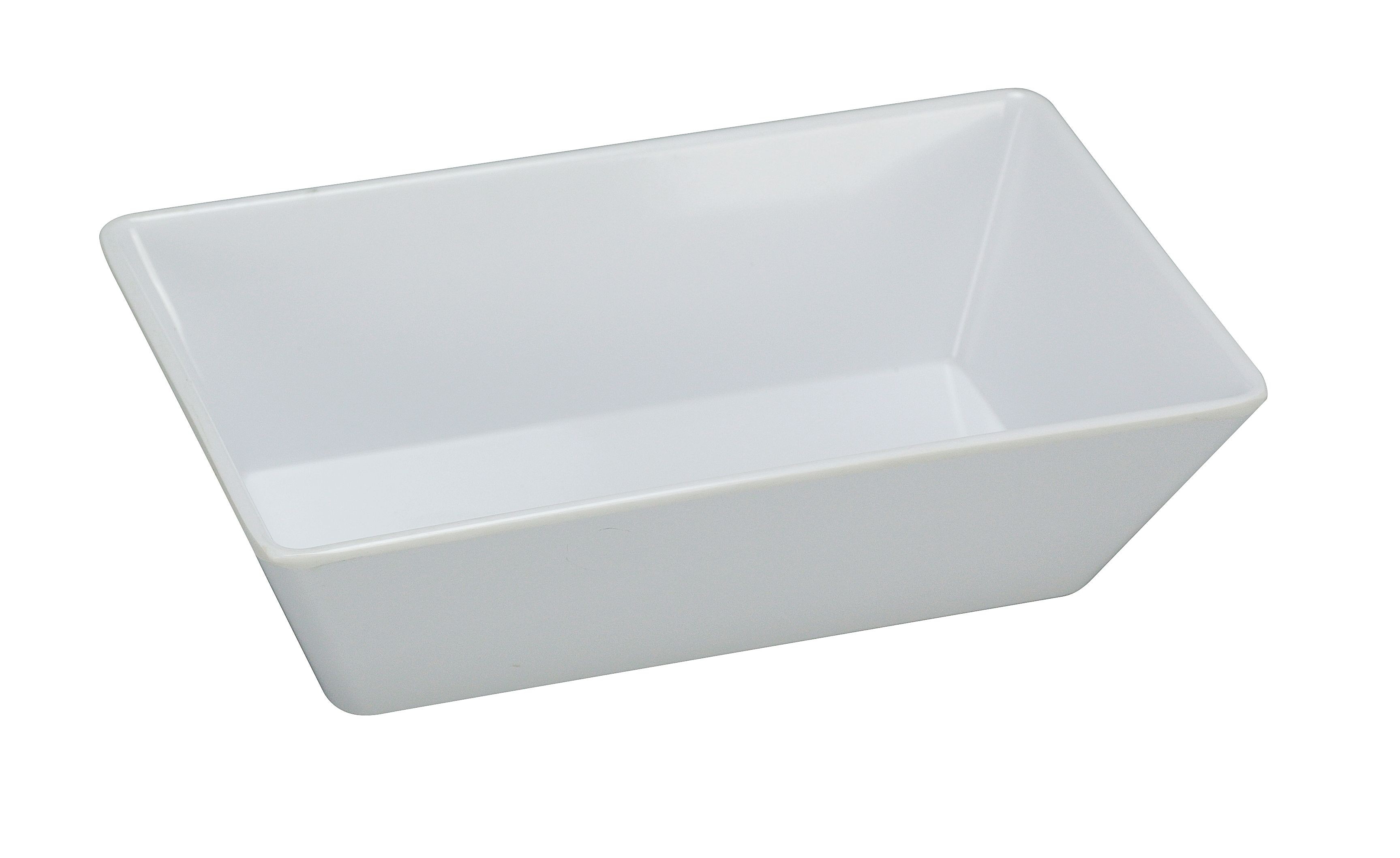 Yanco RM-614 Rome 13 3/4" x 10" x 2 1/2" Rectangular White Melamine Deep Plate