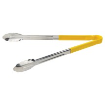 Winco UT-16HP-Y Yellow Heavy Duty Utility Tong with Plastic Handle 16&quot;