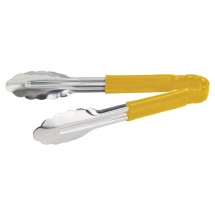 Winco UT-9HP-Y Yellow Heavy Duty Utility Tong with Plastic Handle 9&quot;