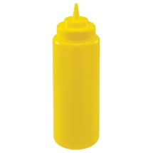 Winco PSW-32Y Yellow Plastic 32 oz. Wide-Mouth Squeeze Bottle