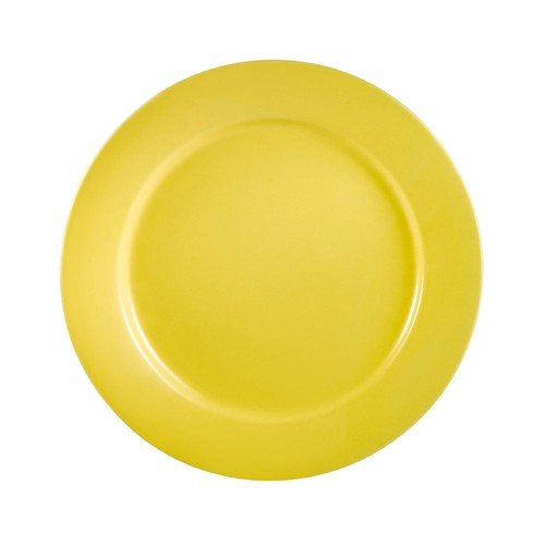 CAC China LV-9-Y Las Vegas Rolled Edge Yellow Plate 9 3/4"