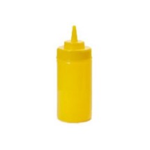 G.E.T. Enterprises SB-12-Y Yellow Plastic 12 oz. Wide Mouth Squeeze Dispenser