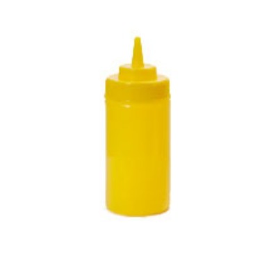 G.E.T. Enterprises SB-12-Y Yellow Plastic 12 oz. Wide Mouth Squeeze Dispenser