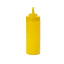 G.E.T. Enterprises SB-16-Y Yellow Plastic 16 oz. Wide Mouth Squeeze Dispenser