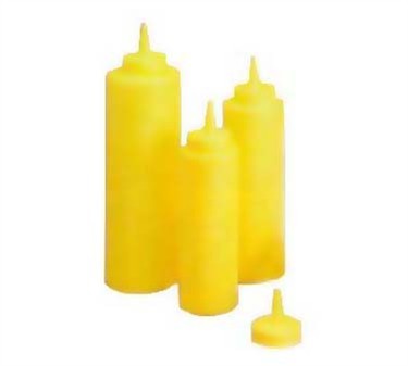TableCraft 108M-1 Yellow 8 oz. Mustard Cone-Tip Squeeze Dispenser
