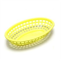 TableCraft 1074Y Yellow Classic Plastic Oval Basket 9-3/8&quot; x 6&quot; x 1-7/8&quot;