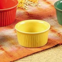 CAC China RKF-1 YELLOW Fluted Yellow Ramekin 1 oz.