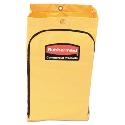 Rubbermaid Yellow Zippered Vinyl Cleaning Cart Bag, 24 Gallon